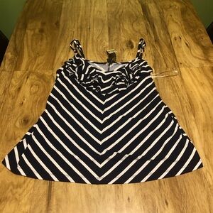 NWT $98 USD Tommy Bahama Mitered Touch Top Stretch Coastline Navy Womens Size XL